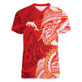 Dolphins Women V-Neck T-Shirt Polynesian Tribal Tattoo Pacific Sport Art