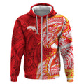 Dolphins Zip Hoodie Polynesian Tribal Tattoo Pacific Sport Art