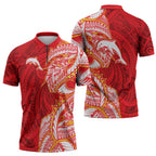 Dolphins Zipper Polo Shirt Polynesian Tribal Tattoo Pacific Sport Art