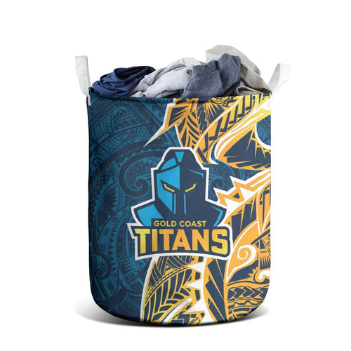 Gold Coast Titans Laundry Basket Polynesian Tribal Tattoo Pacific Sport Art