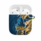 Gold Coast Titans AirPods Case Polynesian Tribal Tattoo Pacific Sport Art