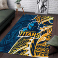 Gold Coast Titans Area Rug Polynesian Tribal Tattoo Pacific Sport Art