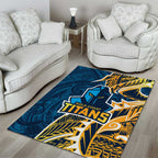 Gold Coast Titans Area Rug Polynesian Tribal Tattoo Pacific Sport Art