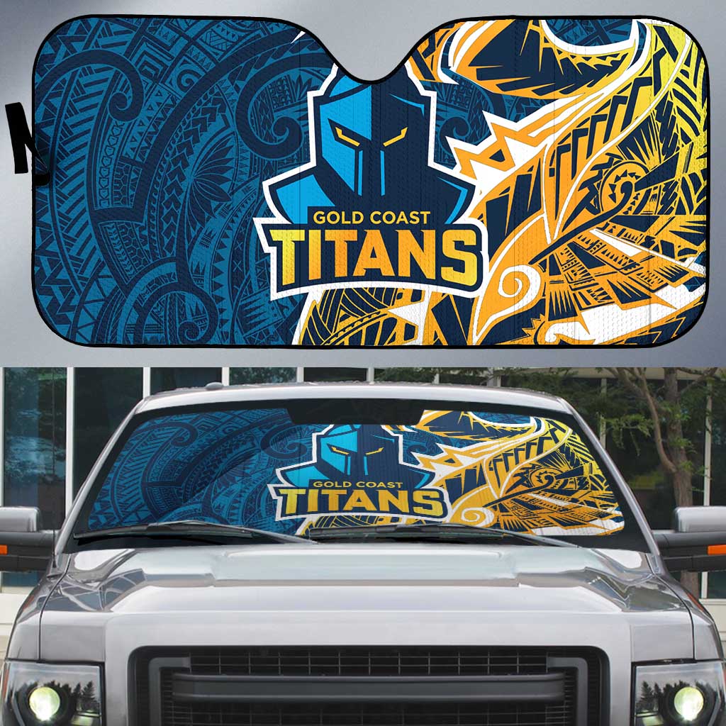Gold Coast Titans Auto Sun Shade Polynesian Tribal Tattoo Pacific Sport Art