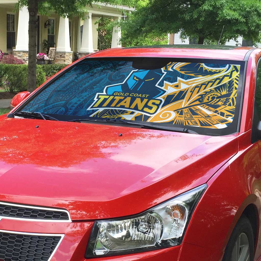 Gold Coast Titans Auto Sun Shade Polynesian Tribal Tattoo Pacific Sport Art