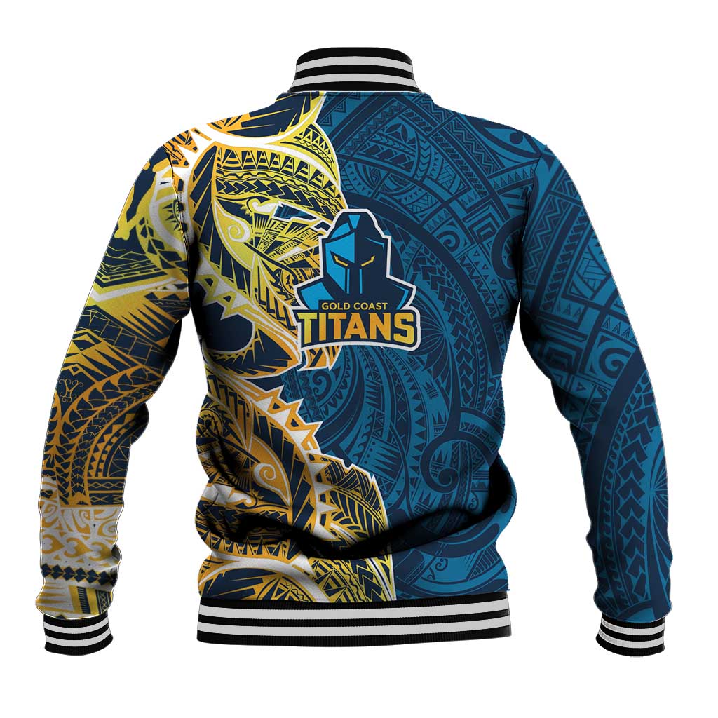 Gold Coast Titans Baseball Jacket Polynesian Tribal Tattoo Pacific Sport Art