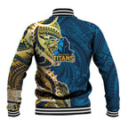 Gold Coast Titans Baseball Jacket Polynesian Tribal Tattoo Pacific Sport Art