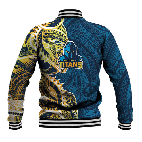 Gold Coast Titans Baseball Jacket Polynesian Tribal Tattoo Pacific Sport Art