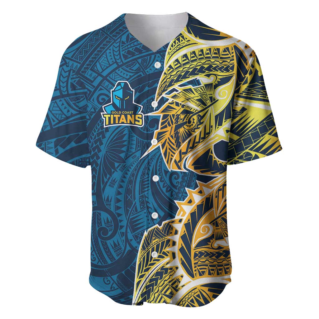 Gold Coast Titans Baseball Jersey Polynesian Tribal Tattoo Pacific Sport Art