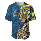 Gold Coast Titans Baseball Jersey Polynesian Tribal Tattoo Pacific Sport Art