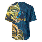 Gold Coast Titans Baseball Jersey Polynesian Tribal Tattoo Pacific Sport Art