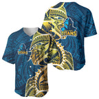 Gold Coast Titans Baseball Jersey Polynesian Tribal Tattoo Pacific Sport Art
