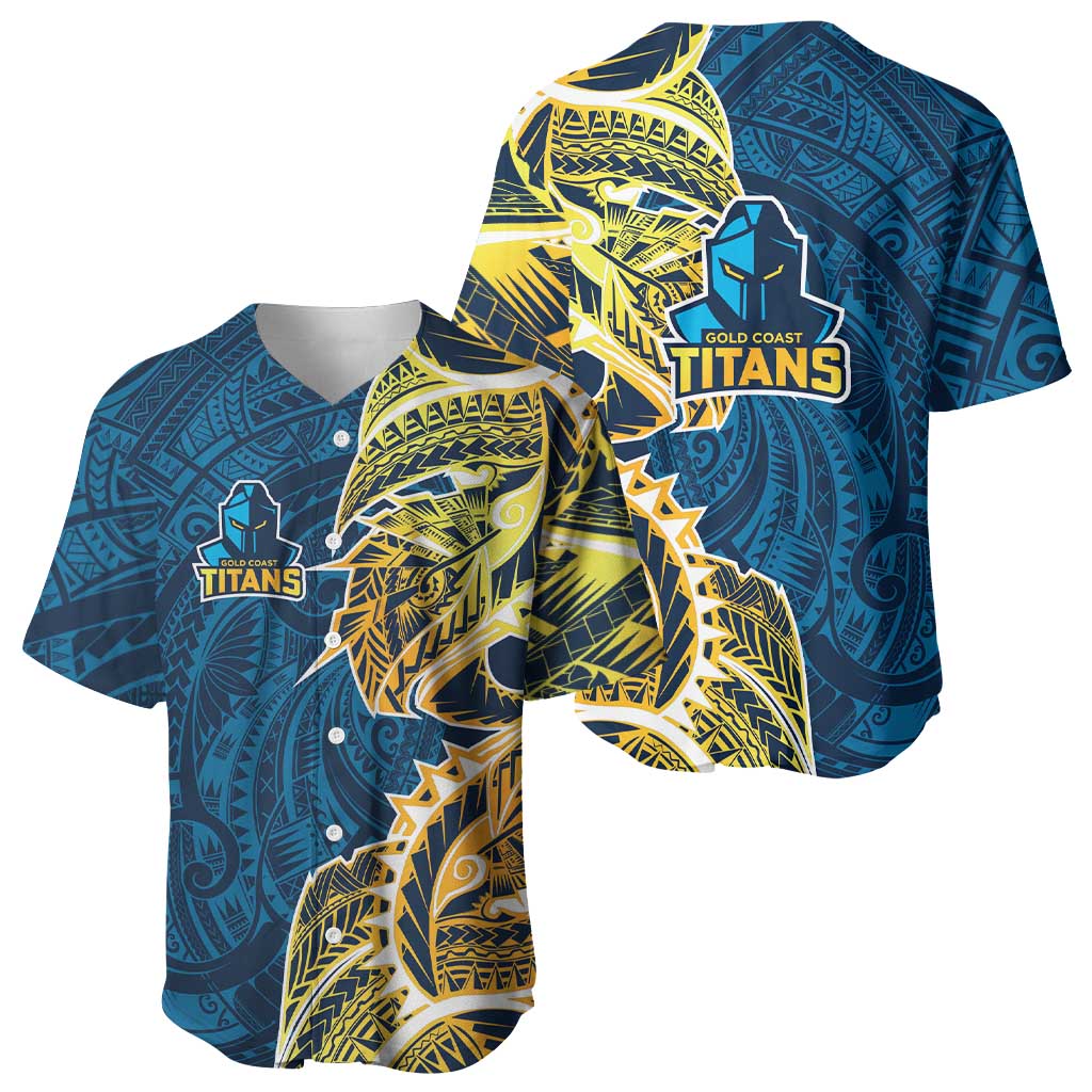 Gold Coast Titans Baseball Jersey Polynesian Tribal Tattoo Pacific Sport Art