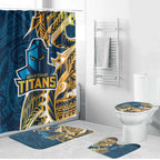 Gold Coast Titans Bathroom Set Polynesian Tribal Tattoo Pacific Sport Art