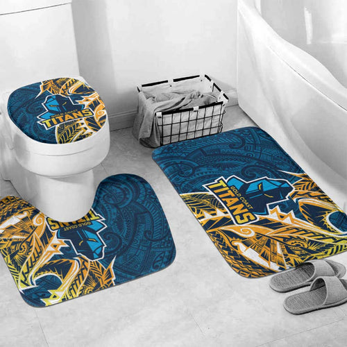 Gold Coast Titans Bathroom Set Polynesian Tribal Tattoo Pacific Sport Art