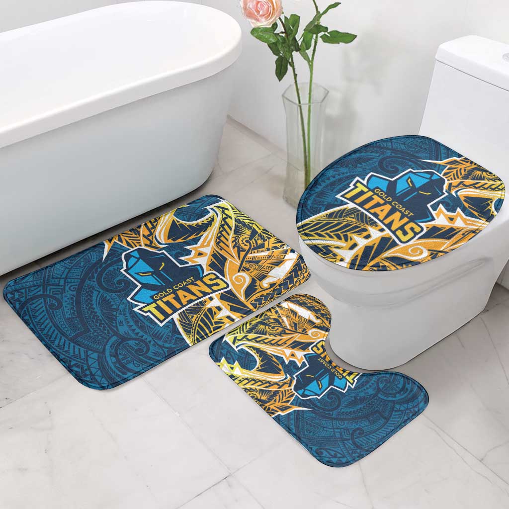 Gold Coast Titans Bathroom Set Polynesian Tribal Tattoo Pacific Sport Art
