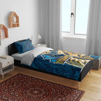 Gold Coast Titans Bedding Set Polynesian Tribal Tattoo Pacific Sport Art