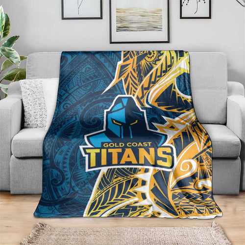 Gold Coast Titans Blanket Polynesian Tribal Tattoo Pacific Sport Art