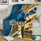 Gold Coast Titans Blanket Polynesian Tribal Tattoo Pacific Sport Art
