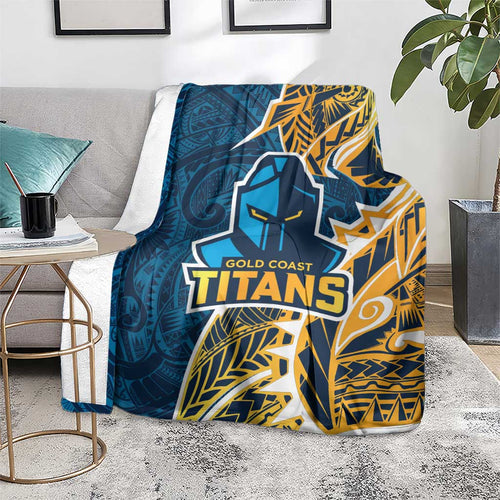 Gold Coast Titans Blanket Polynesian Tribal Tattoo Pacific Sport Art