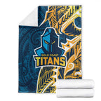 Gold Coast Titans Blanket Polynesian Tribal Tattoo Pacific Sport Art