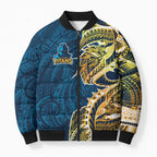 Gold Coast Titans Bomber Puffer Jacket Polynesian Tribal Tattoo Pacific Sport Art