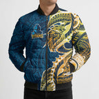 Gold Coast Titans Bomber Puffer Jacket Polynesian Tribal Tattoo Pacific Sport Art