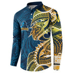 Gold Coast Titans Button Sweatshirt Polynesian Tribal Tattoo Pacific Sport Art