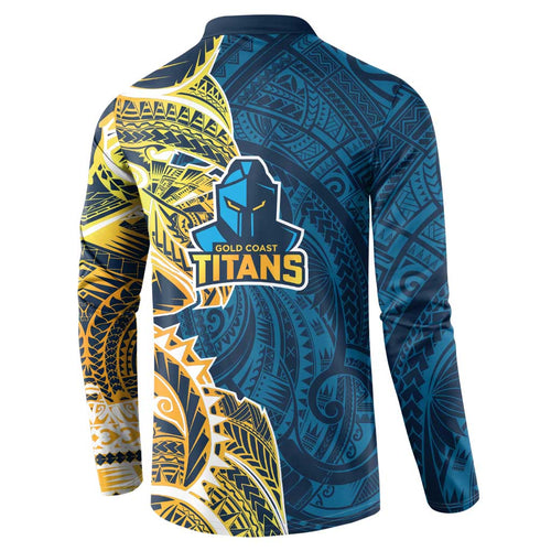 Gold Coast Titans Button Sweatshirt Polynesian Tribal Tattoo Pacific Sport Art