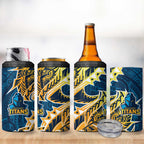 Gold Coast Titans 4 in 1 Can Cooler Tumbler Polynesian Tribal Tattoo Pacific Sport Art