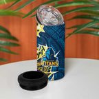Gold Coast Titans 4 in 1 Can Cooler Tumbler Polynesian Tribal Tattoo Pacific Sport Art