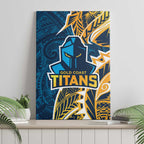 Gold Coast Titans Canvas Wall Art Polynesian Tribal Tattoo Pacific Sport Art