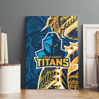 Gold Coast Titans Canvas Wall Art Polynesian Tribal Tattoo Pacific Sport Art