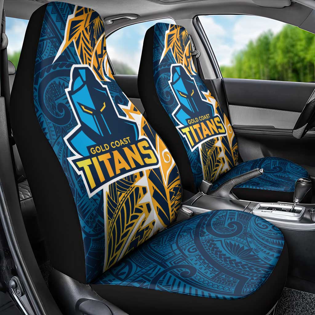 Gold Coast Titans Car Seat Cover Polynesian Tribal Tattoo Pacific Sport Art