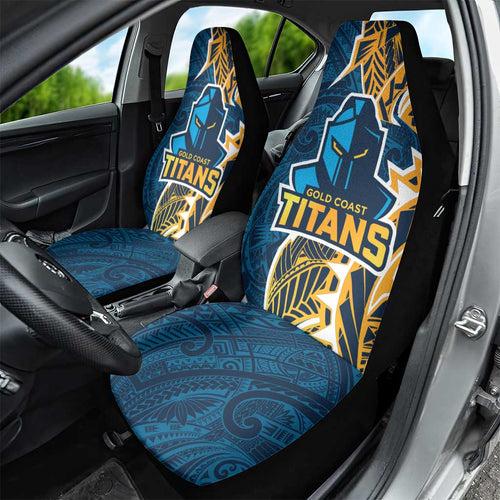 Gold Coast Titans Car Seat Cover Polynesian Tribal Tattoo Pacific Sport Art