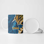 Gold Coast Titans Ceramic Mug Polynesian Tribal Tattoo Pacific Sport Art