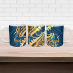Gold Coast Titans Ceramic Mug Polynesian Tribal Tattoo Pacific Sport Art