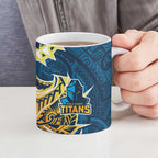 Gold Coast Titans Ceramic Mug Polynesian Tribal Tattoo Pacific Sport Art