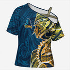 Gold Coast Titans Cross Shoulder Shirt Polynesian Tribal Tattoo Pacific Sport Art