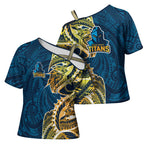 Gold Coast Titans Cross Shoulder Shirt Polynesian Tribal Tattoo Pacific Sport Art