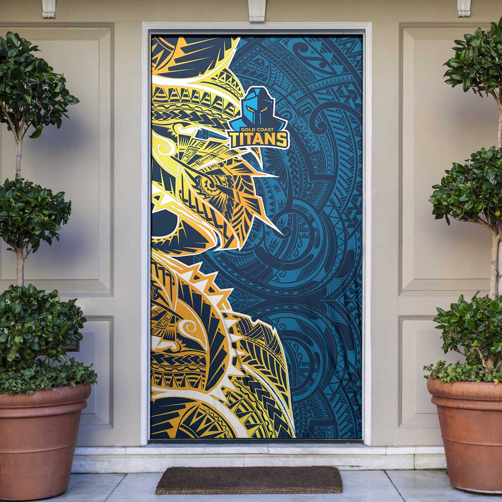 Gold Coast Titans Door Cover Polynesian Tribal Tattoo Pacific Sport Art