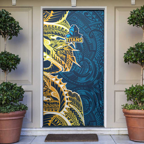 Gold Coast Titans Door Cover Polynesian Tribal Tattoo Pacific Sport Art