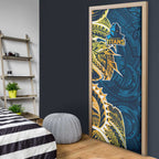 Gold Coast Titans Door Cover Polynesian Tribal Tattoo Pacific Sport Art