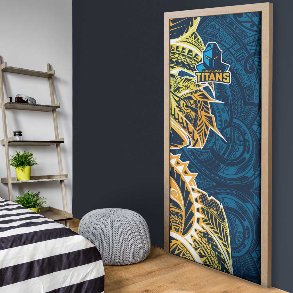 Gold Coast Titans Door Cover Polynesian Tribal Tattoo Pacific Sport Art