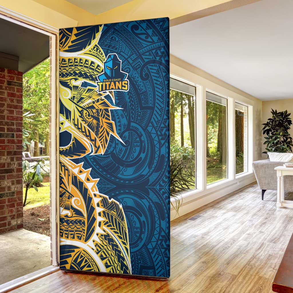 Gold Coast Titans Door Cover Polynesian Tribal Tattoo Pacific Sport Art