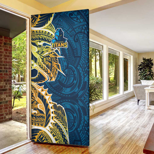 Gold Coast Titans Door Cover Polynesian Tribal Tattoo Pacific Sport Art