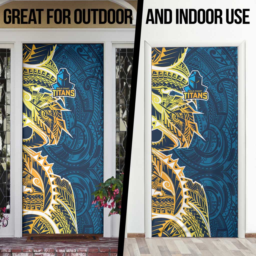 Gold Coast Titans Door Cover Polynesian Tribal Tattoo Pacific Sport Art