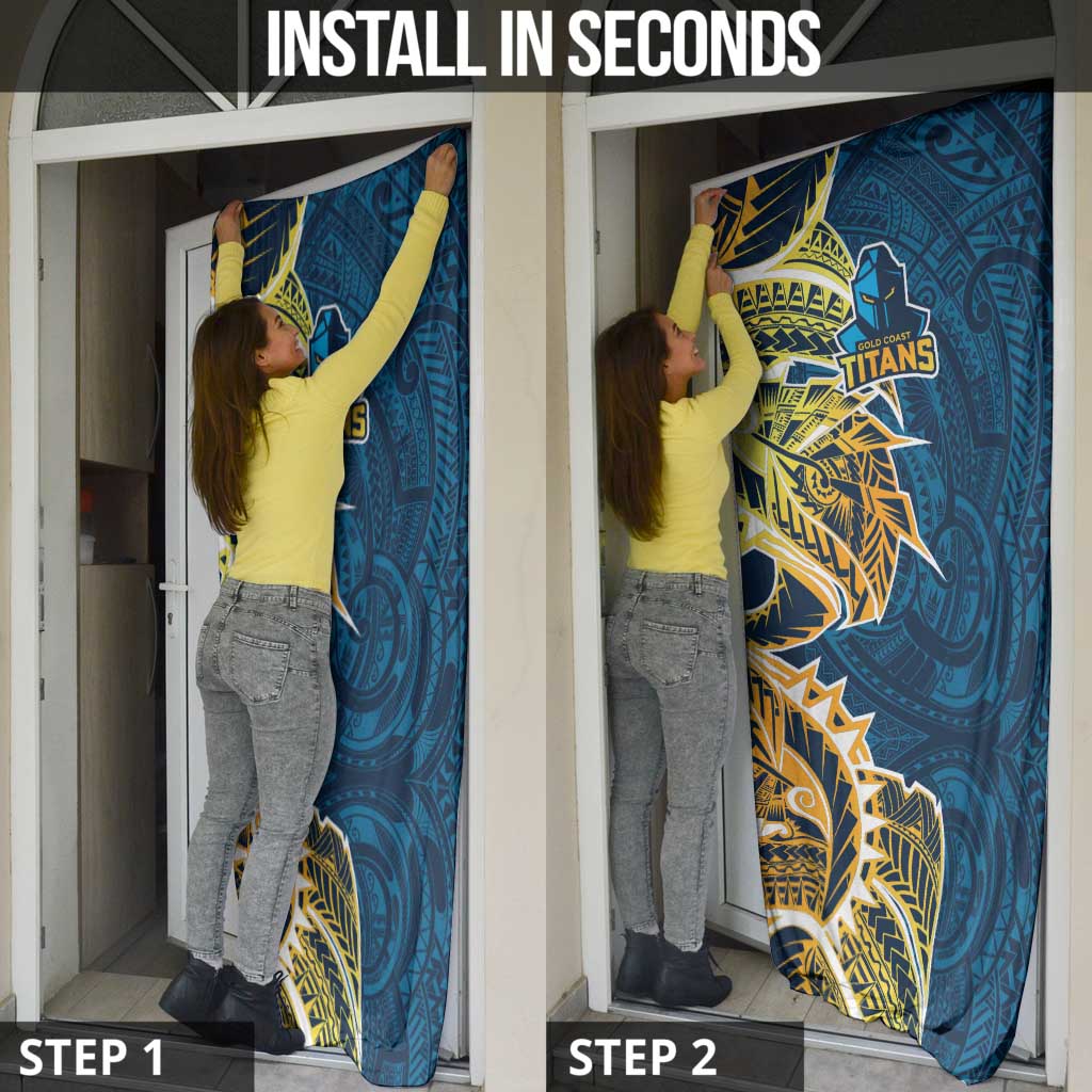 Gold Coast Titans Door Cover Polynesian Tribal Tattoo Pacific Sport Art