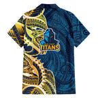 Gold Coast Titans Family Matching Mermaid Dress and Hawaiian Shirt Polynesian Tribal Tattoo Pacific Sport Art