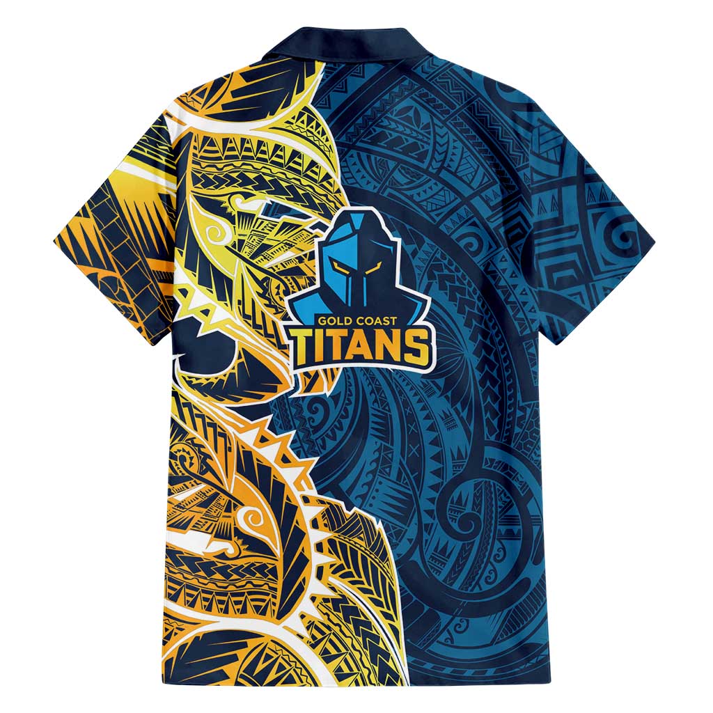 Gold Coast Titans Family Matching Tank Maxi Dress and Hawaiian Shirt Polynesian Tribal Tattoo Pacific Sport Art